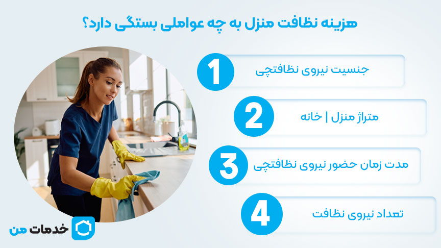 قیمت نظافت منزل به چه عواملی بستگی دارد؟ | خدمات من