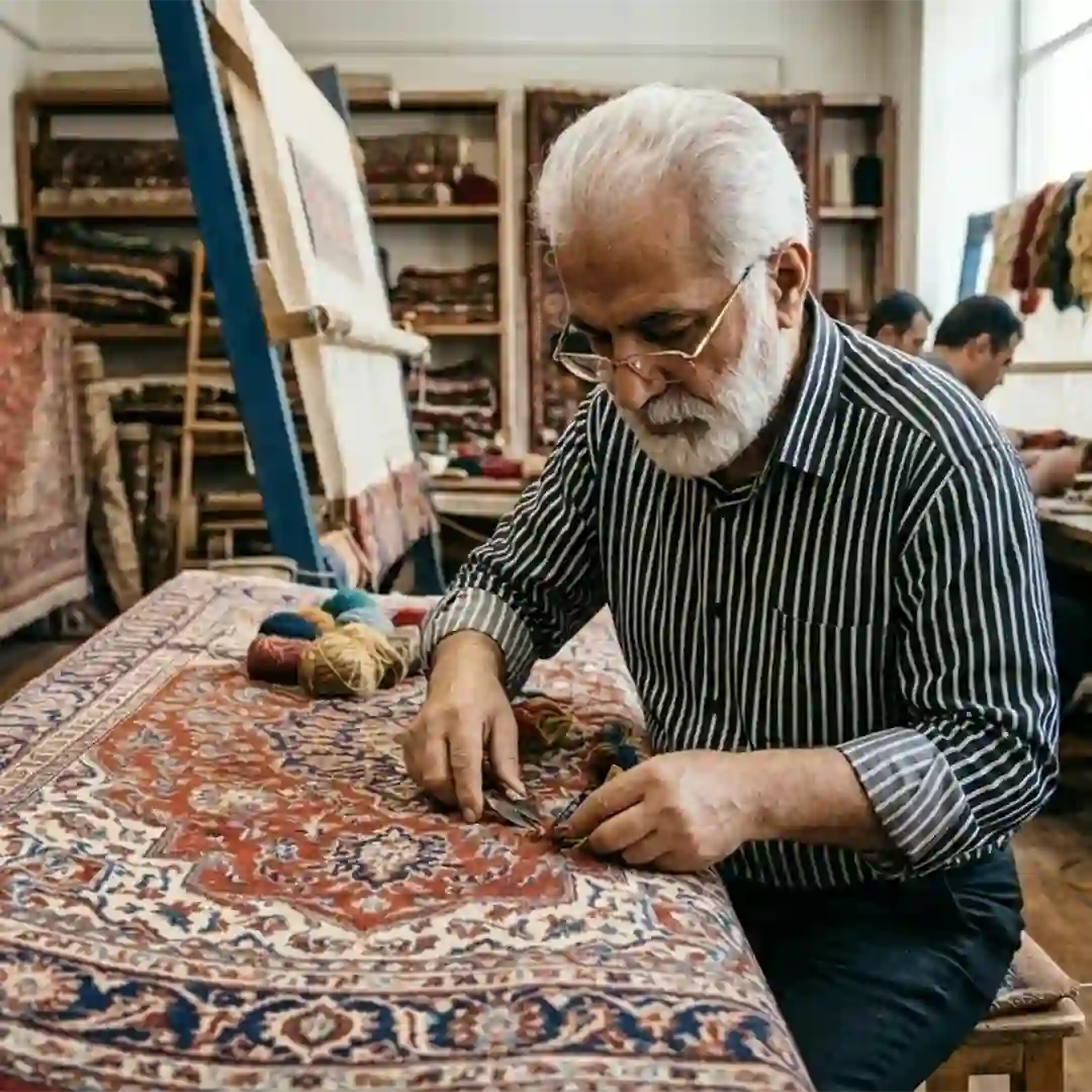 خدمات رفوگری و ترمیم فرش 