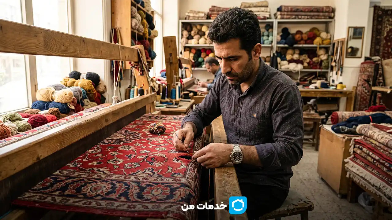 خدمات رفوگری و ترمیم فرش | خدمات من